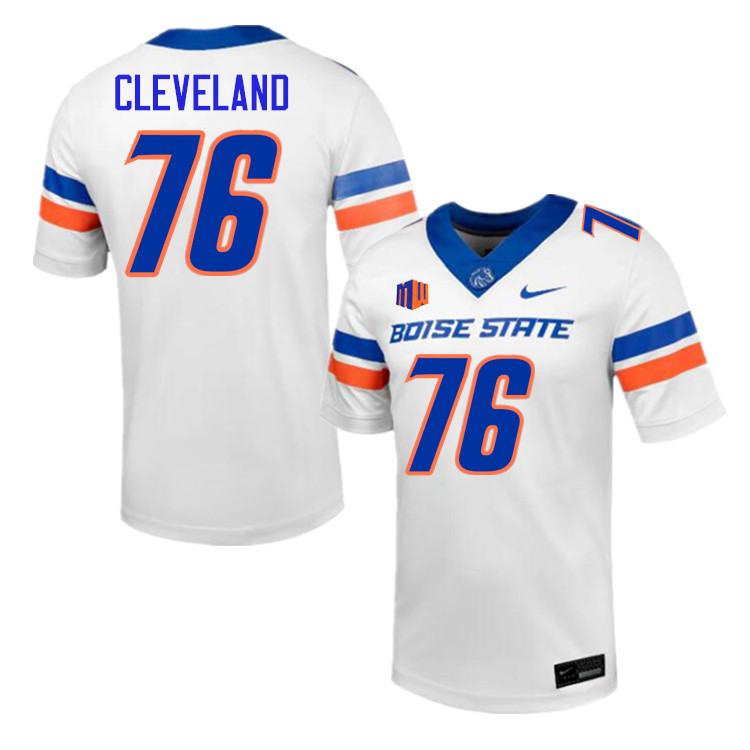 Ezra Cleveland Jersey, Boise State Broncos #76 Ezra Cleveland Football Jersey College Uniforms-White